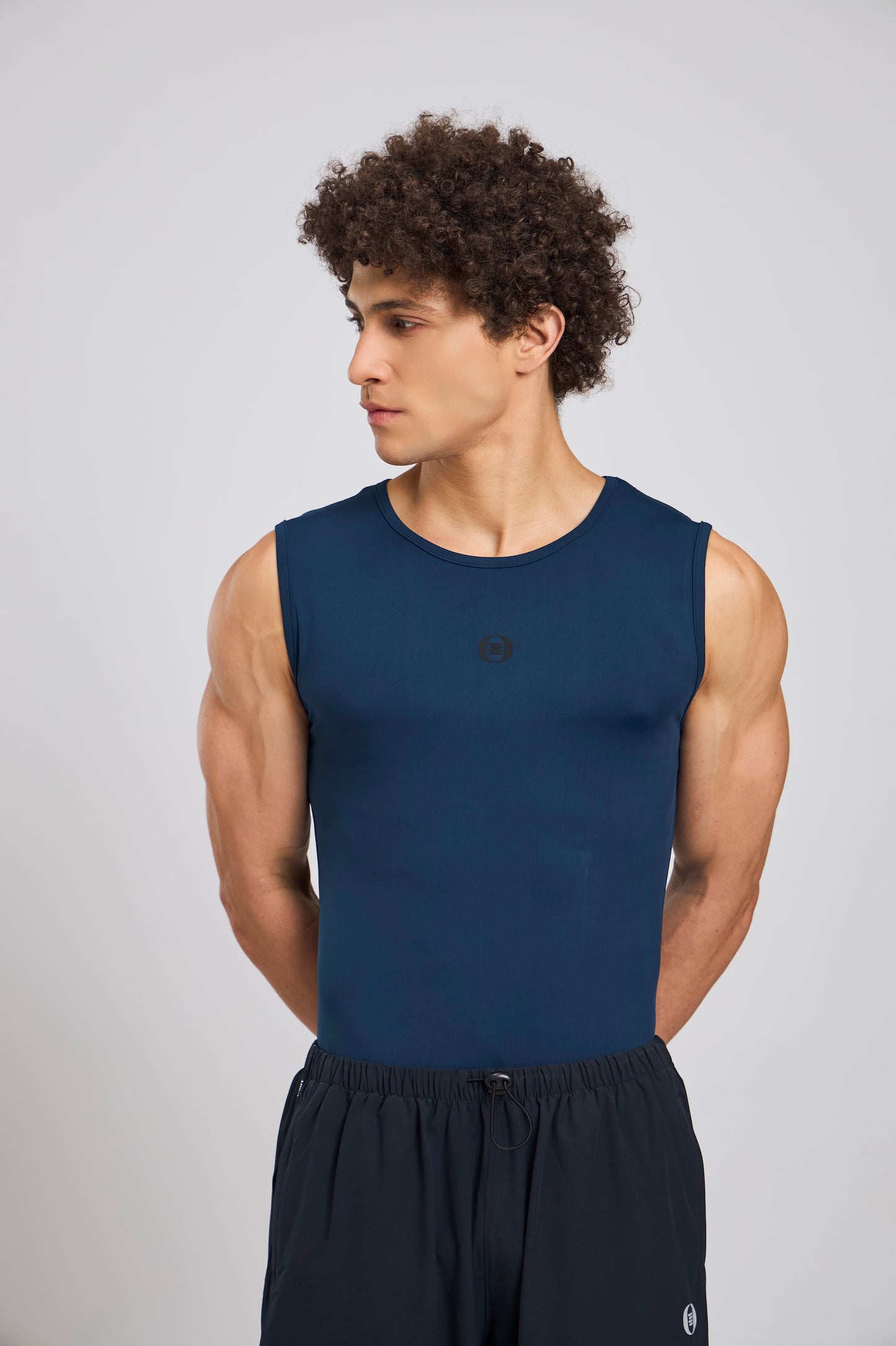 Bout Sleeveless Compression Vest - Navy Blue