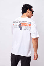 Bout Never Give Up Graphic Tee- White