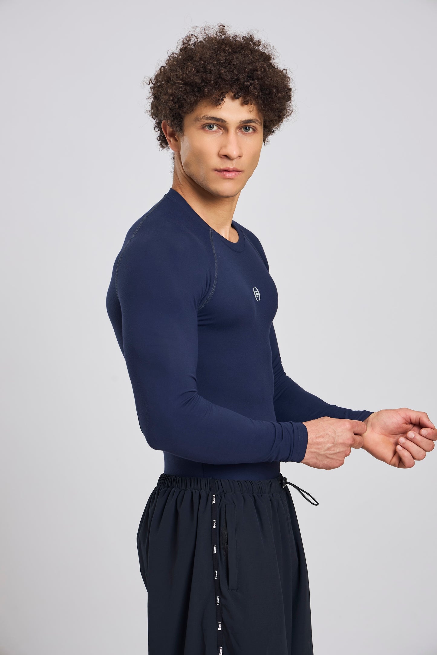 Bout Compression Full Sleeve Tee - Navy Blue