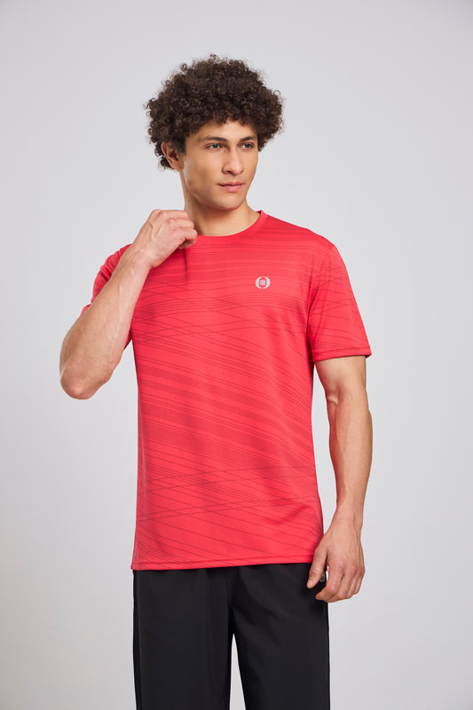 Bout Printed Active Tee - Coral Red