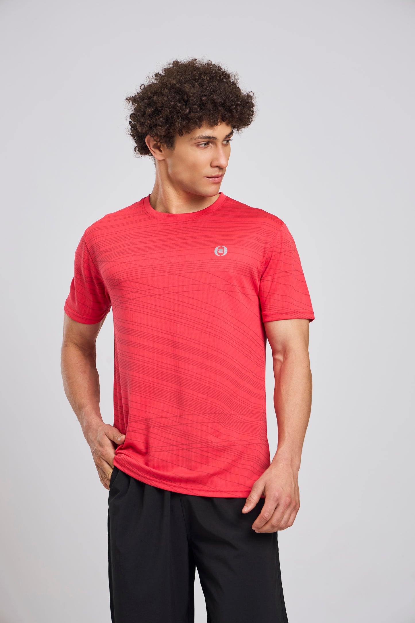 Bout Printed Active Tee - Coral Red