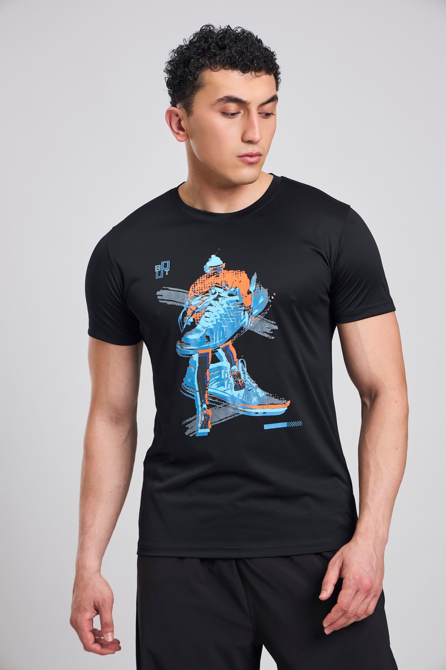 Bout Printed Active Tee - Black (Sneaker Graphic)
