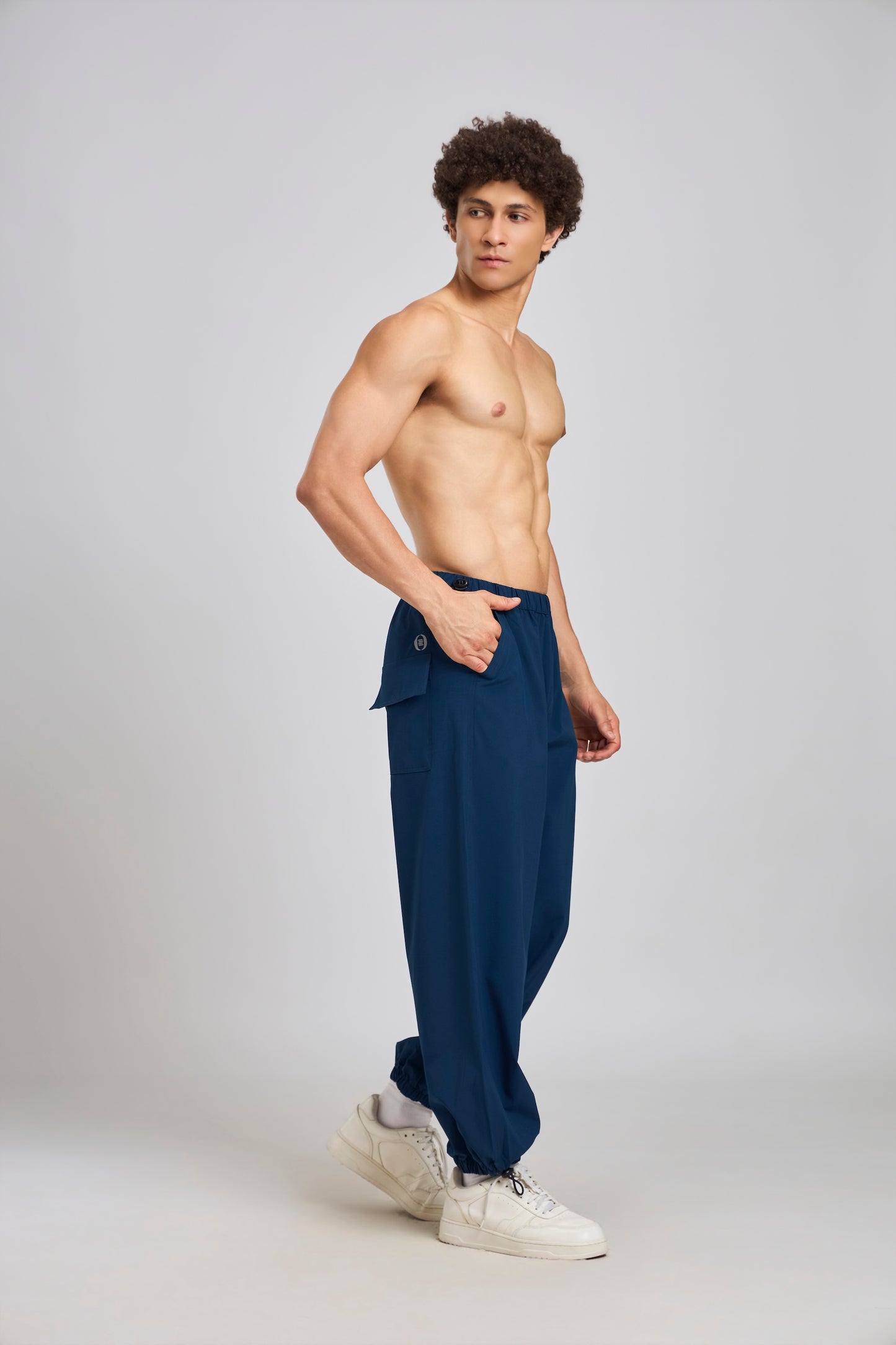 Bout Textured Harem Tracks - Navy Blue