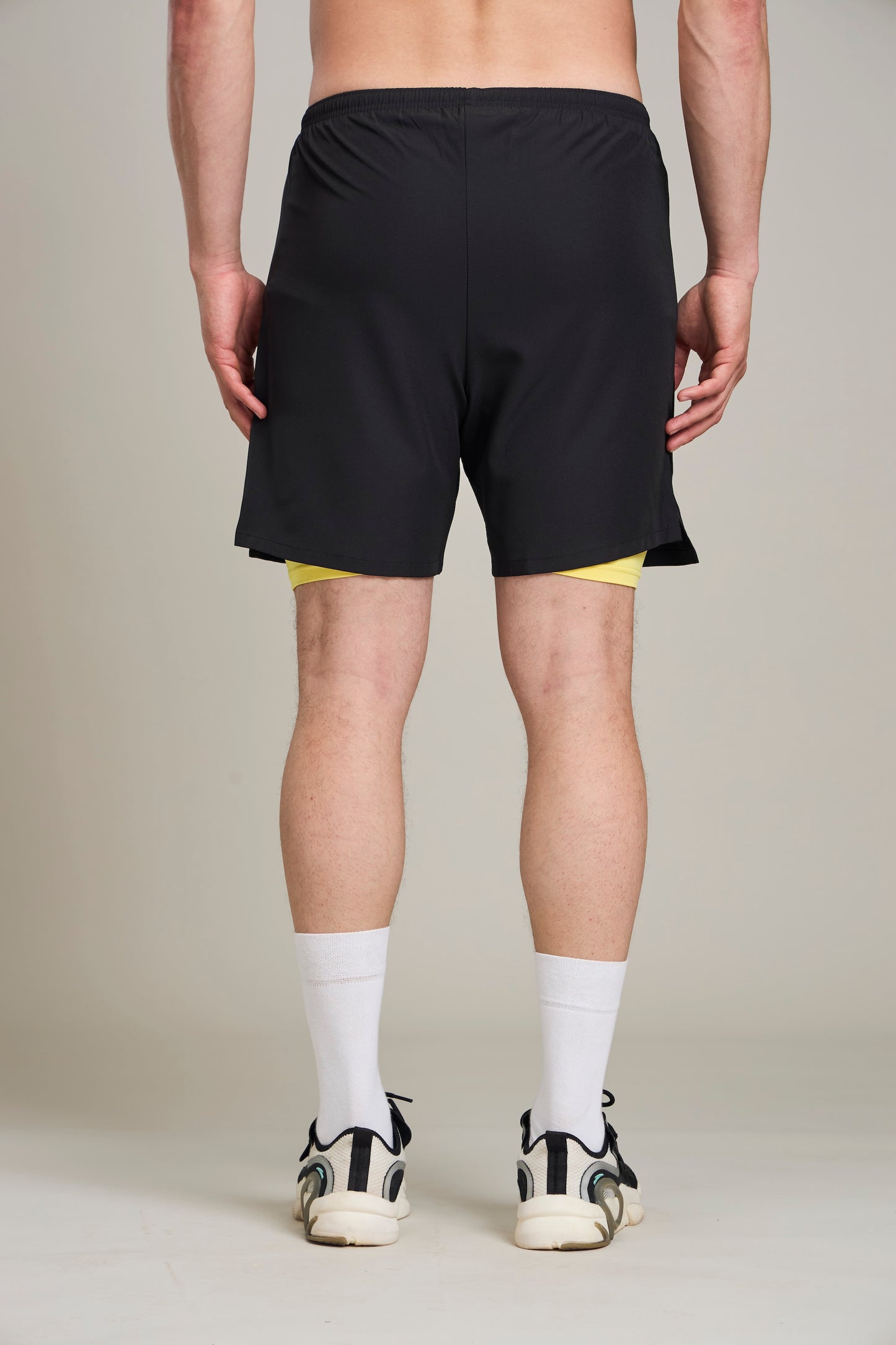 Bout 2in1 Compression Shorts - Black & Yellow