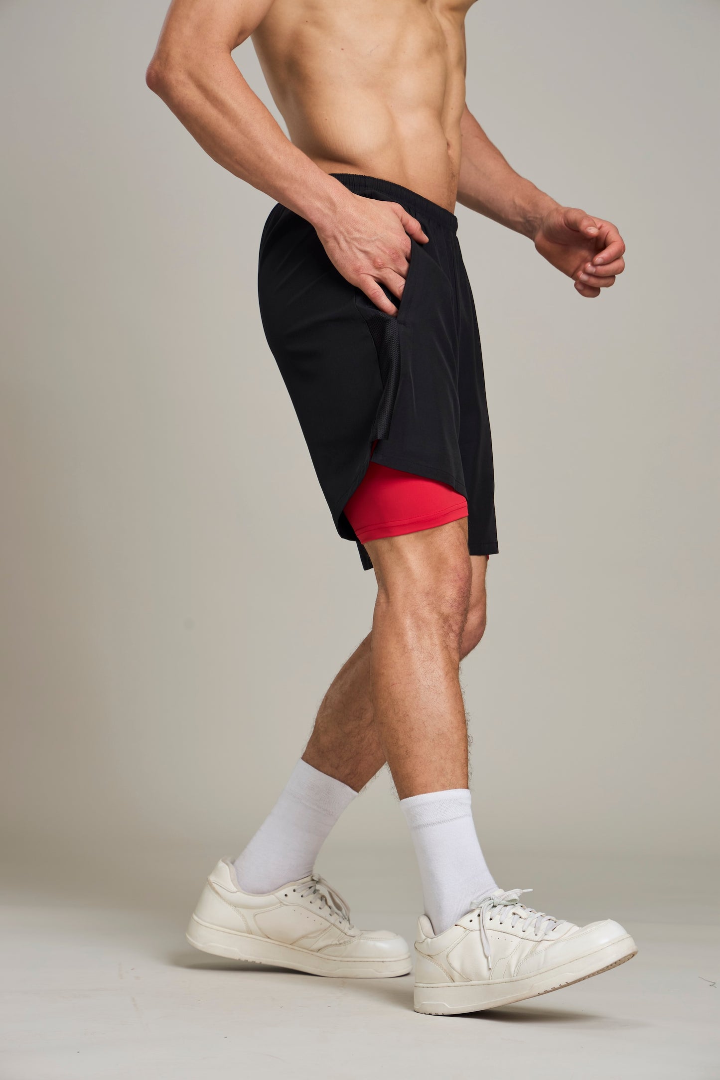 Bout 2in1 Compression Shorts - Black & Red