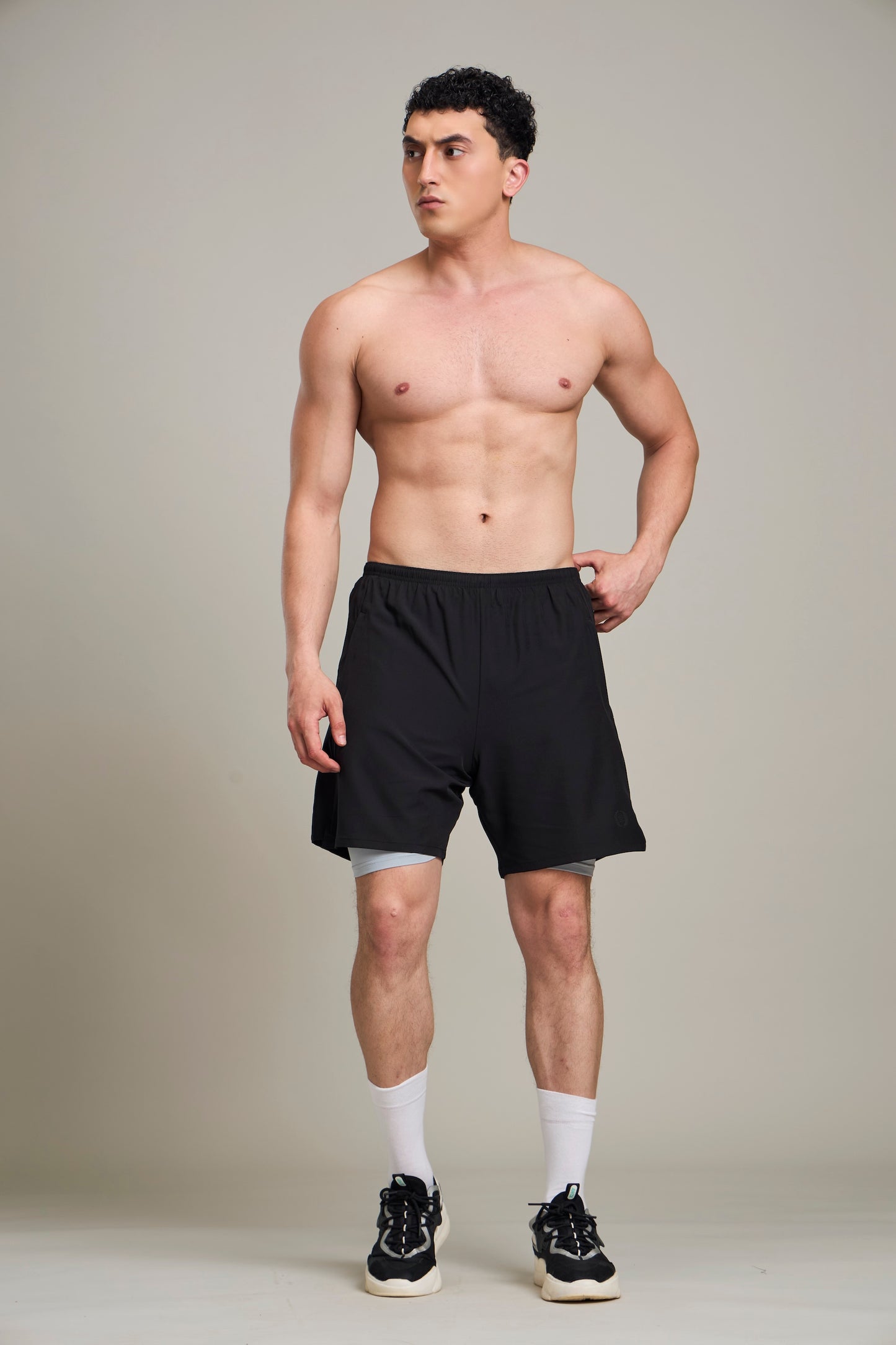Bout 2in1 Compression Shorts - Black & Grey