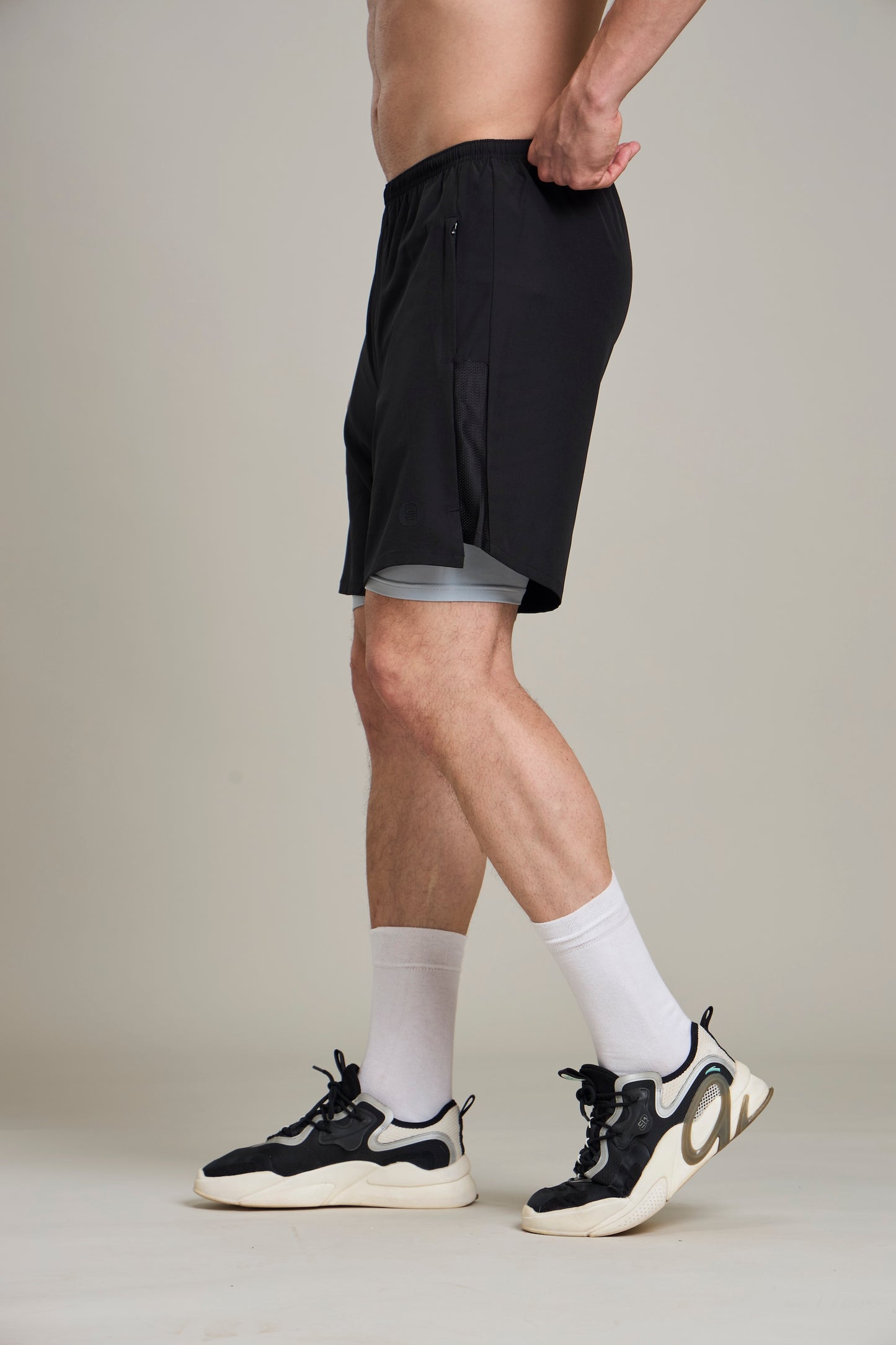 Bout 2in1 Compression Shorts - Black & Grey