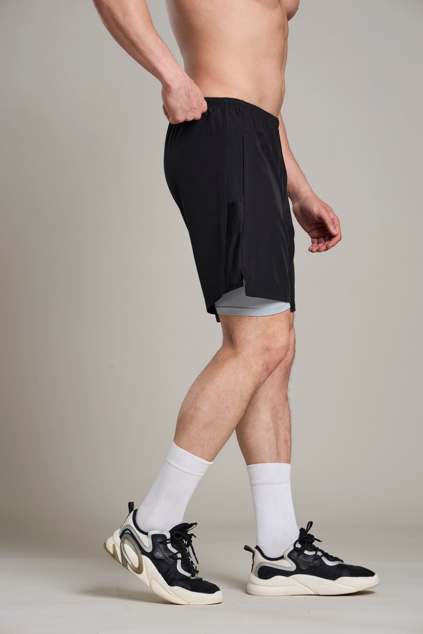 Bout 2in1 Compression Shorts - Black & Grey
