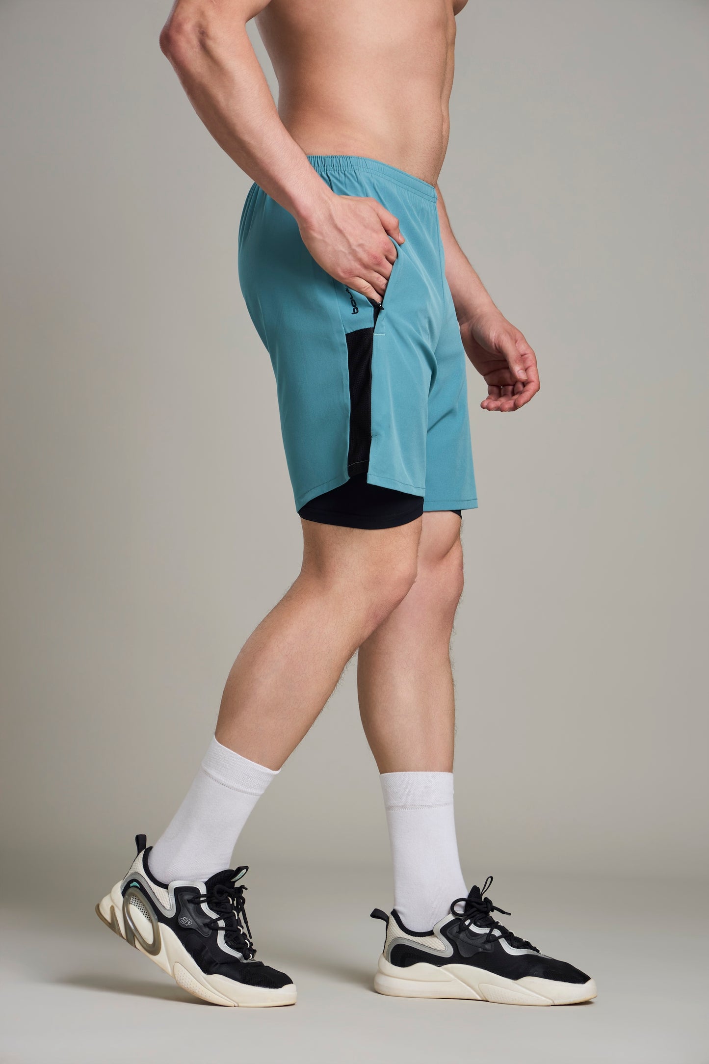 Bout 2in1 Compression Shorts - Teal & Black