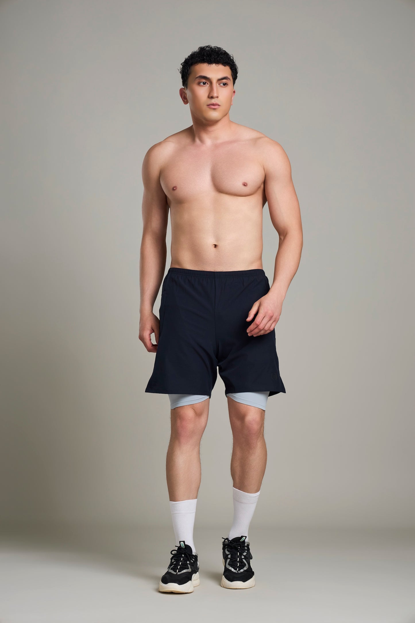 Bout 2in1 Compression Shorts - Navy & Grey