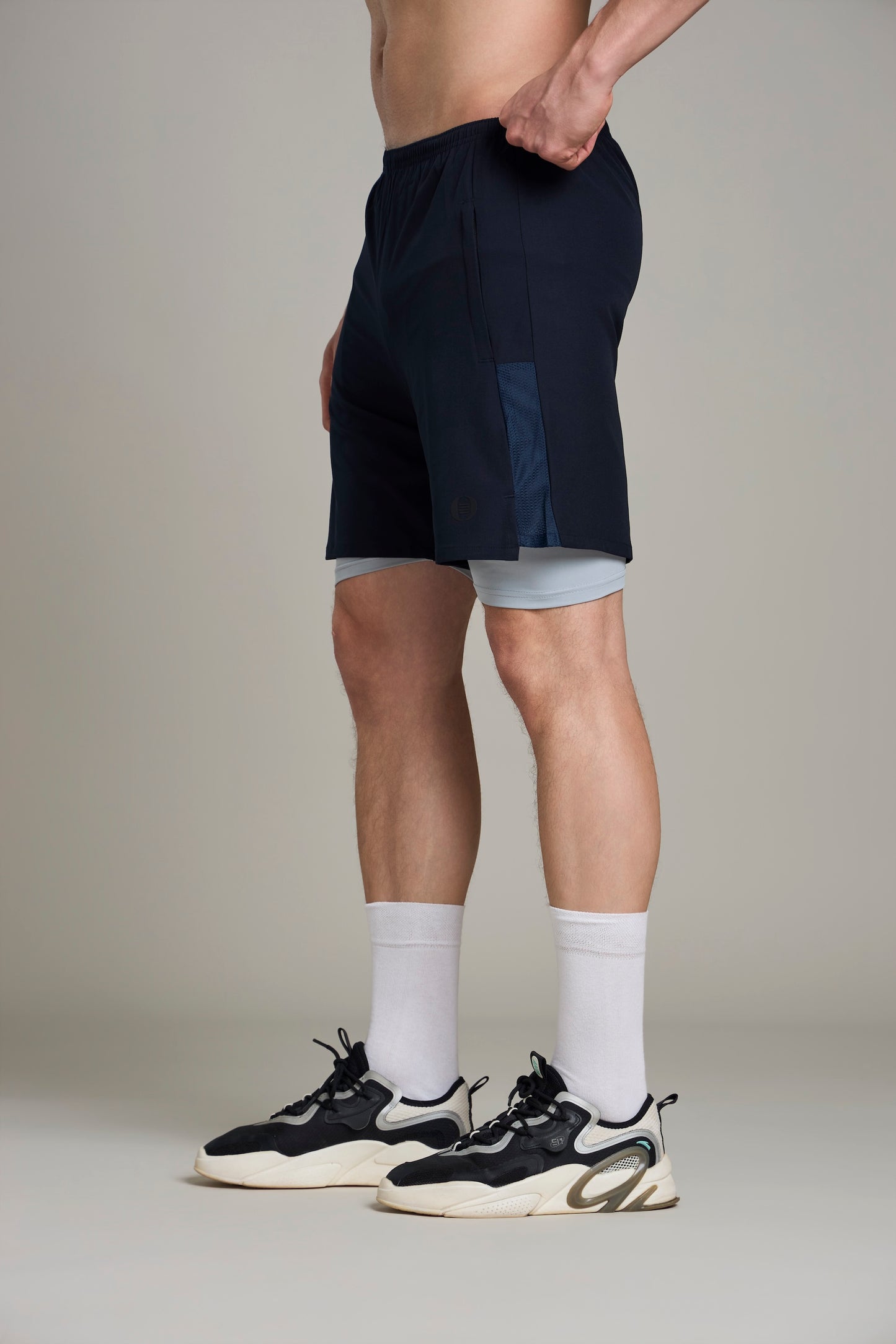 Bout 2in1 Compression Shorts - Navy & Grey