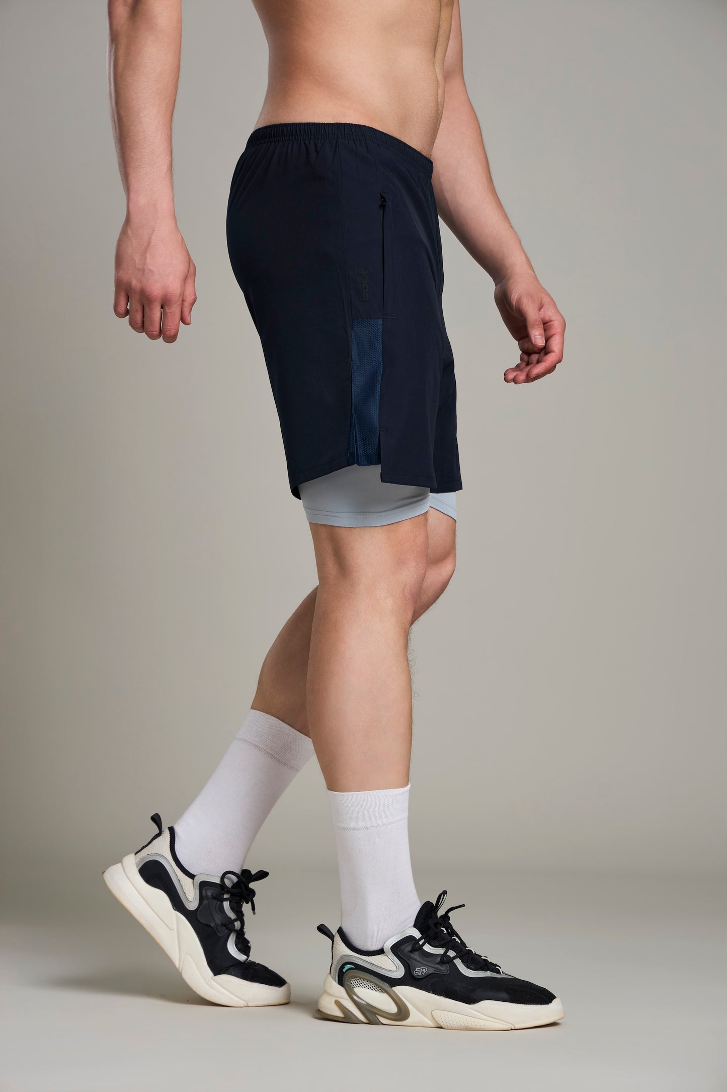 Bout 2in1 Compression Shorts - Navy & Grey
