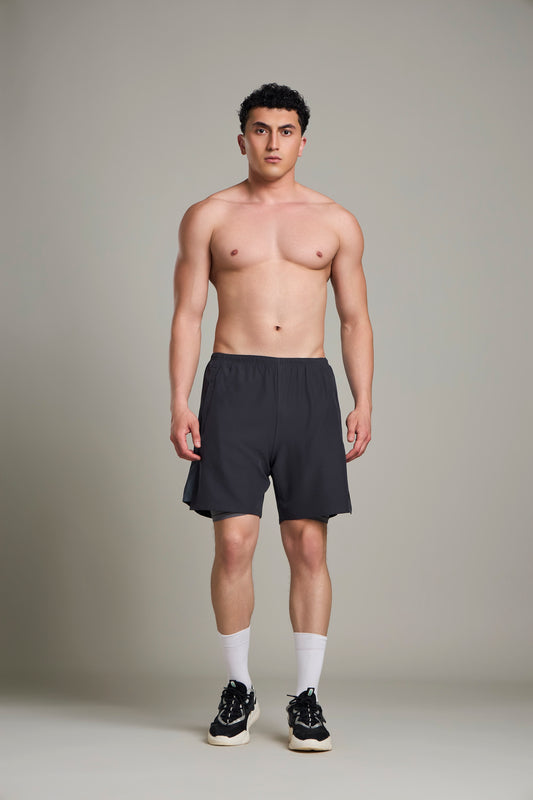 Bout 2in1 Compression Shorts - Black & Black