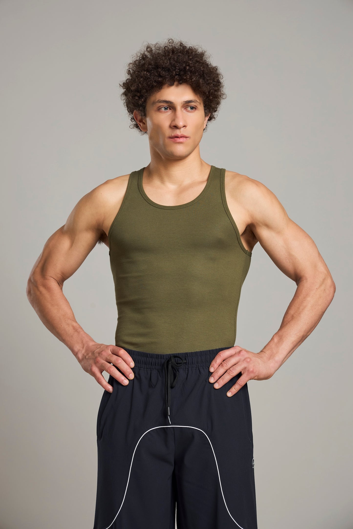 Bout Ribbed Cage Tank - Olive
