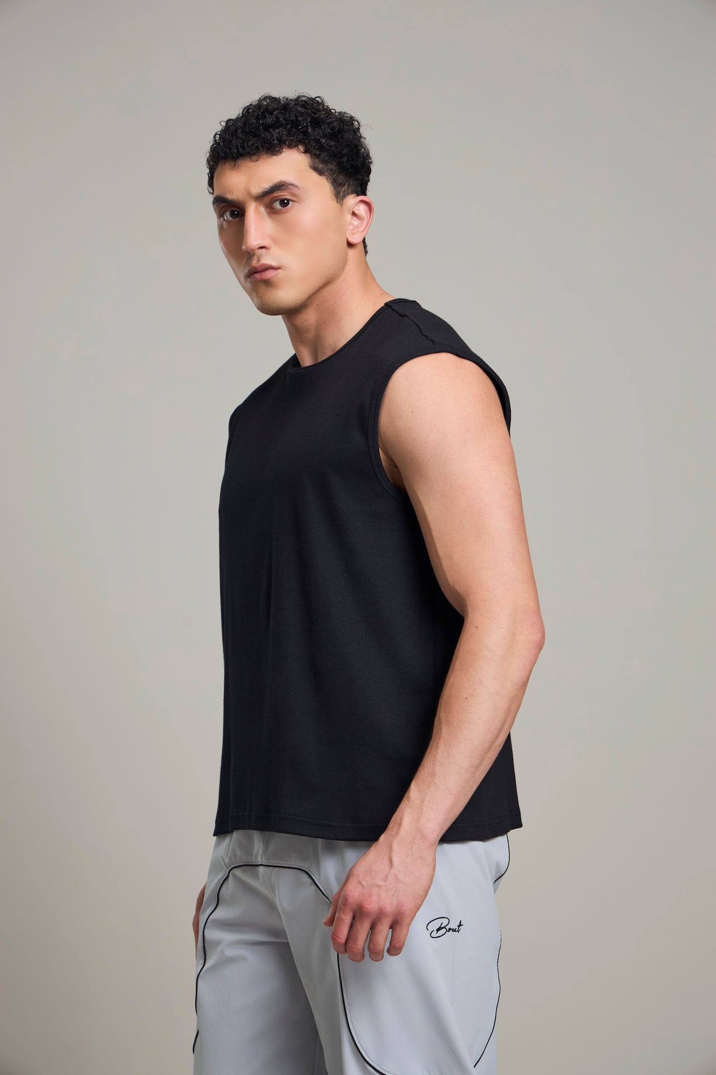 Bout Ribbed Muscle Tank - Black