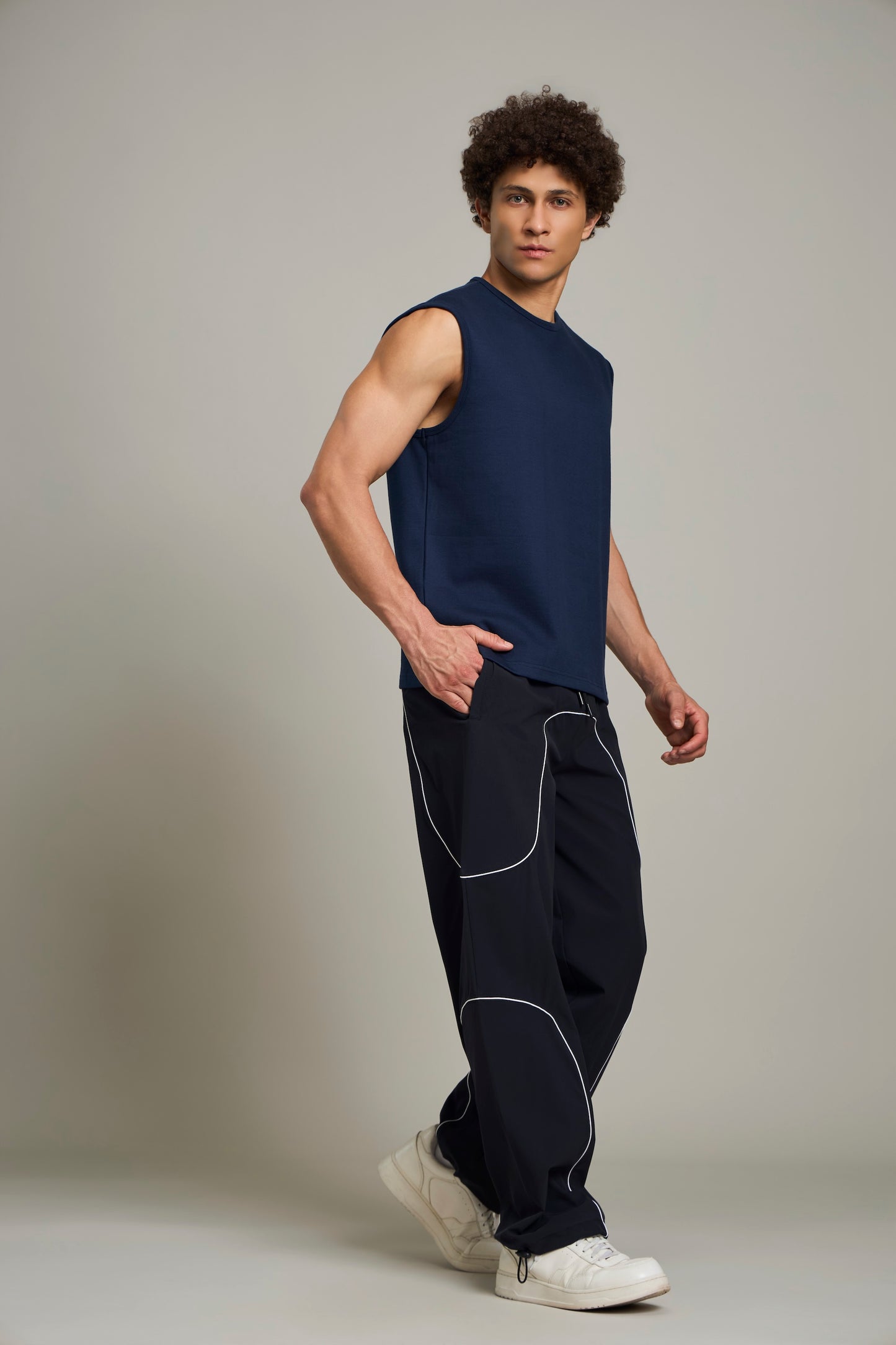 Bout Ribbed Muscle Tank - Navy Blue