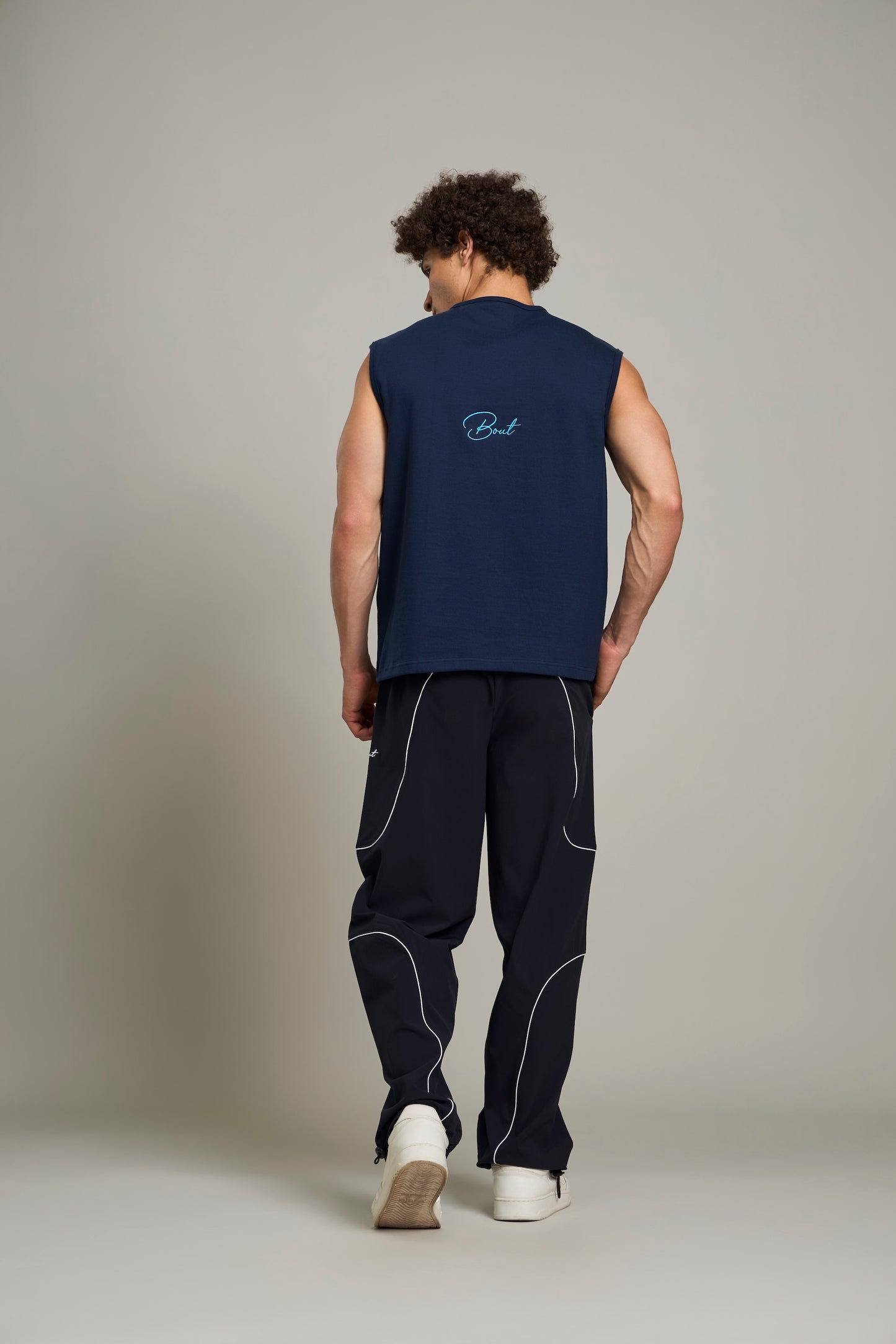 Bout Ribbed Muscle Tank - Navy Blue