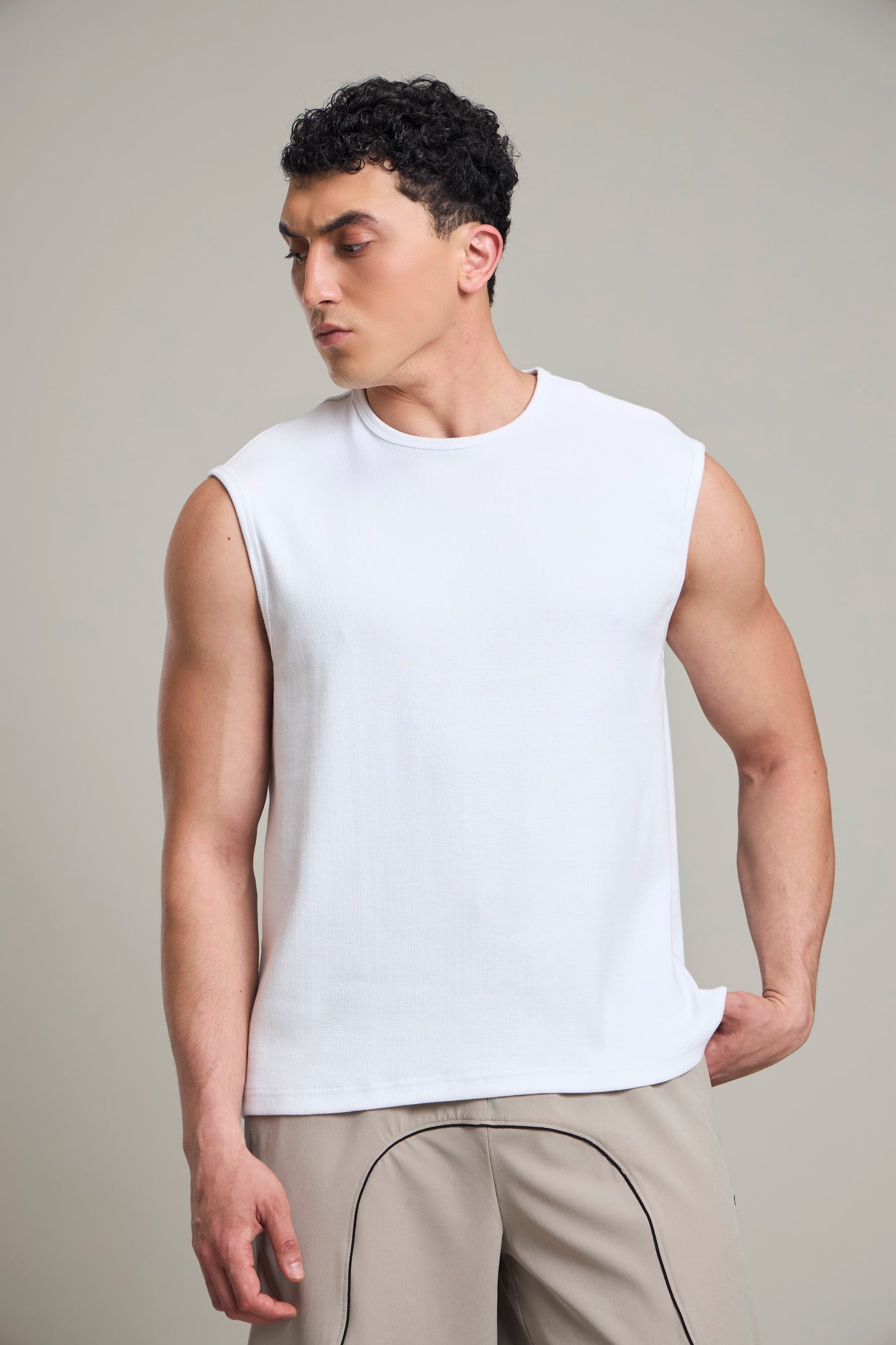 Bout Ribbed Muscle Tank - White