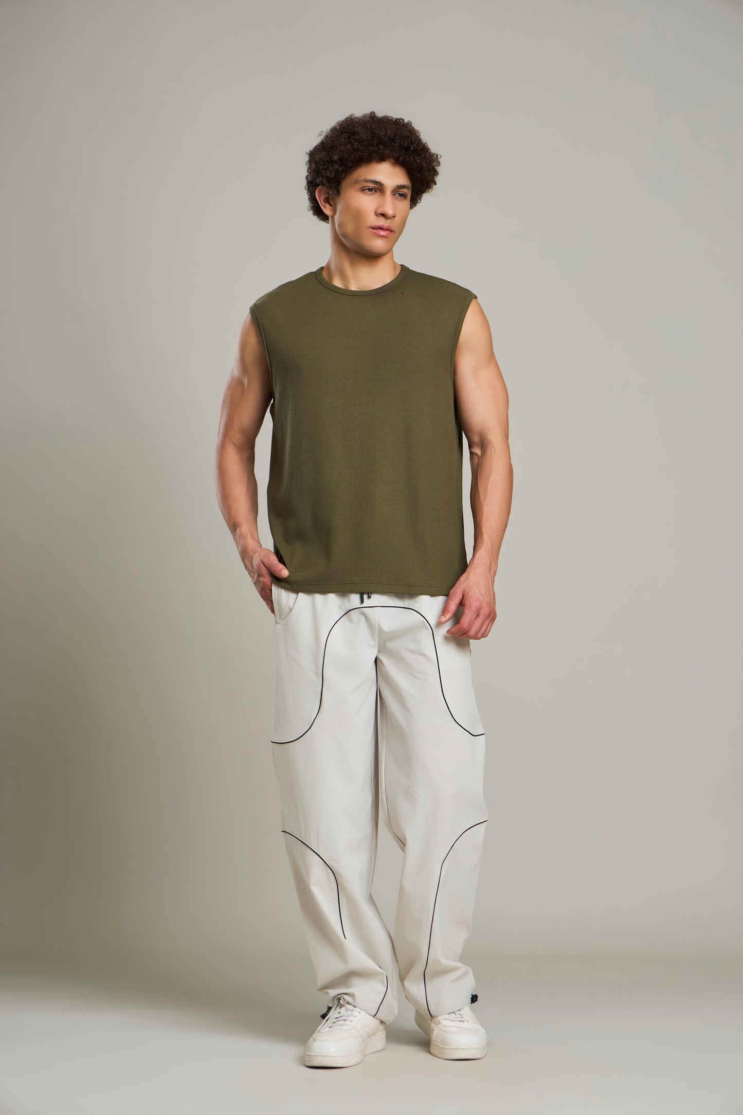 Bout Ribbed Muscle Tank - Olive Green