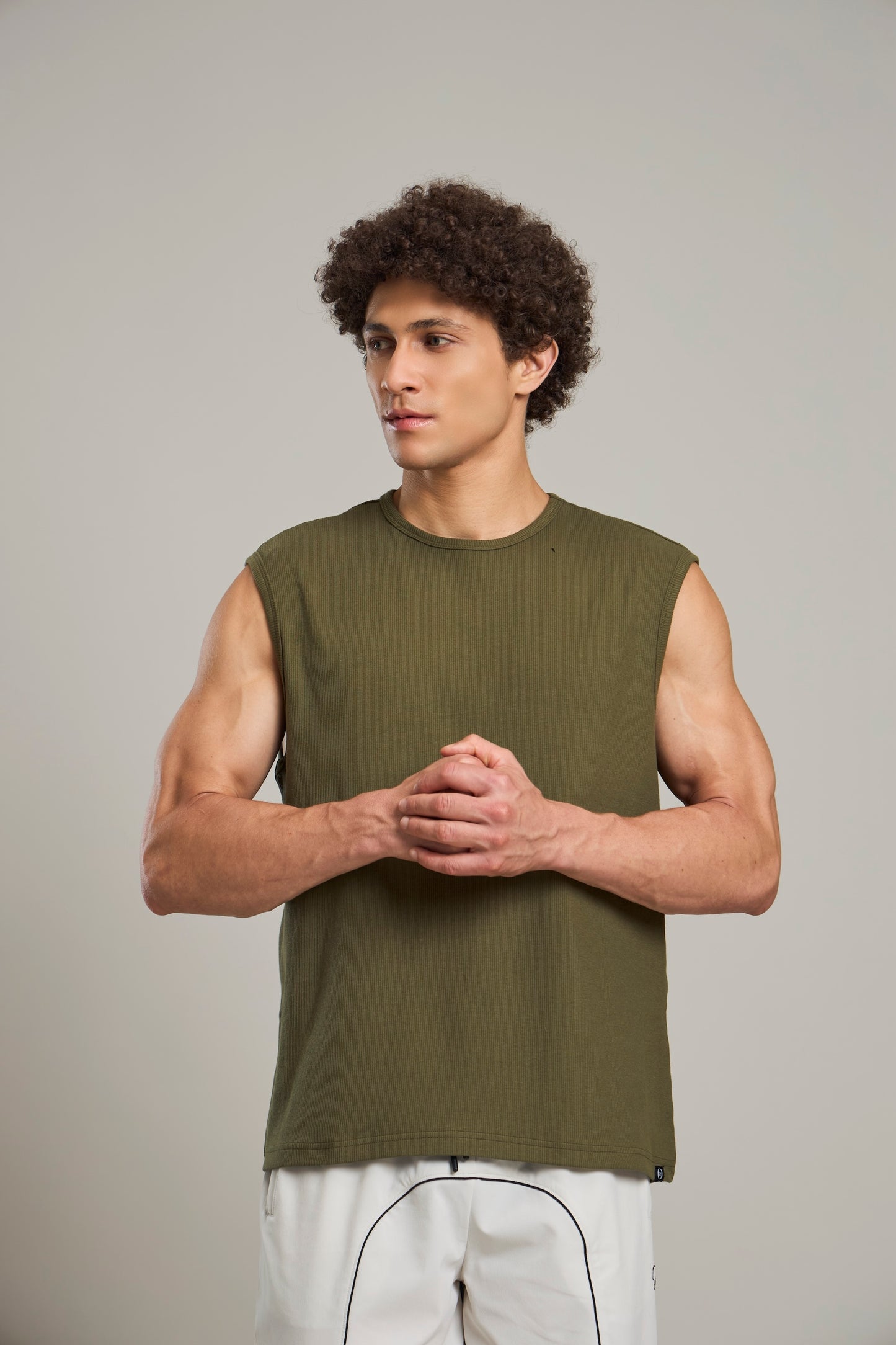 Bout Ribbed Muscle Tank - Olive Green