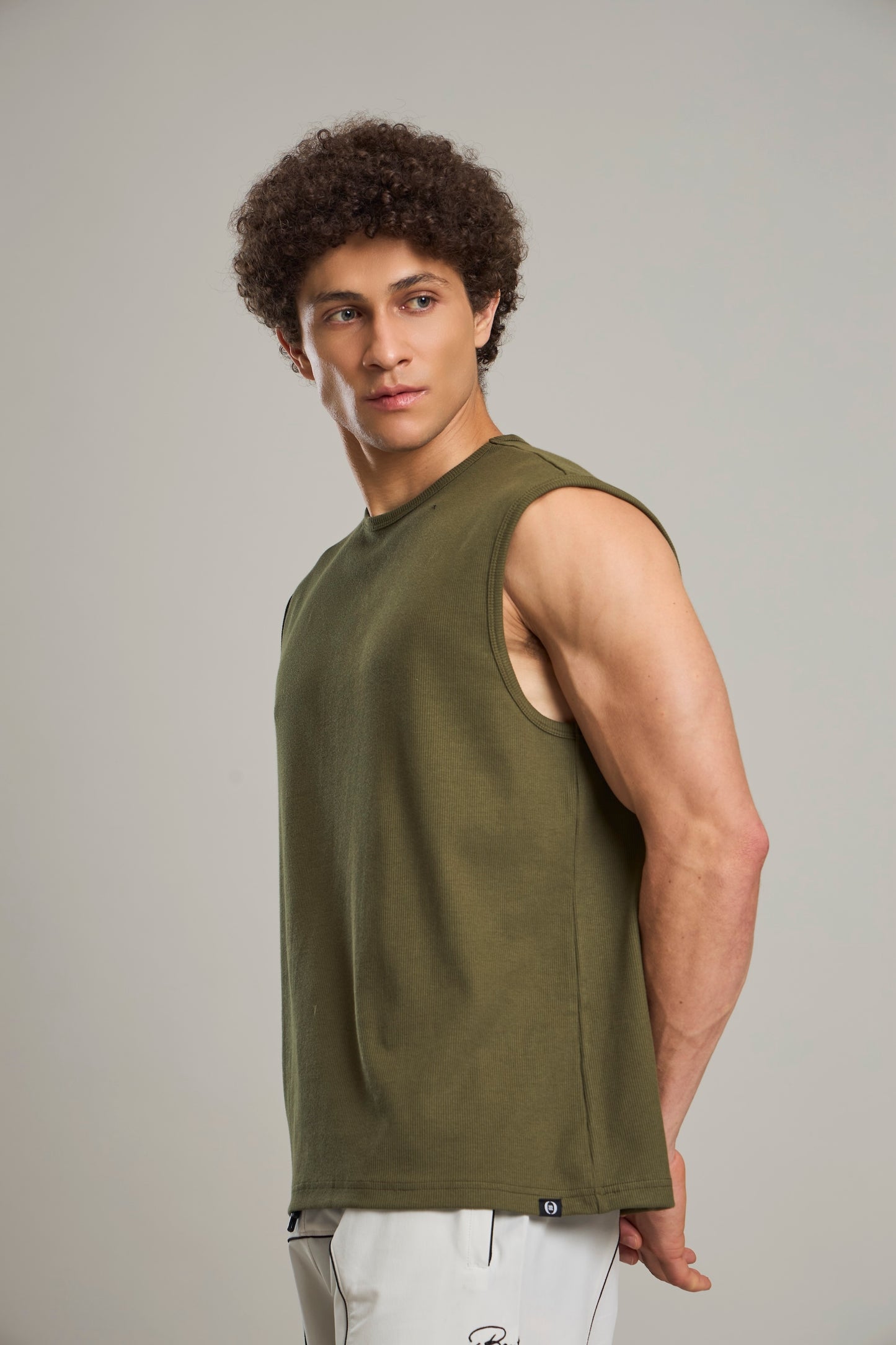Bout Ribbed Muscle Tank - Olive Green