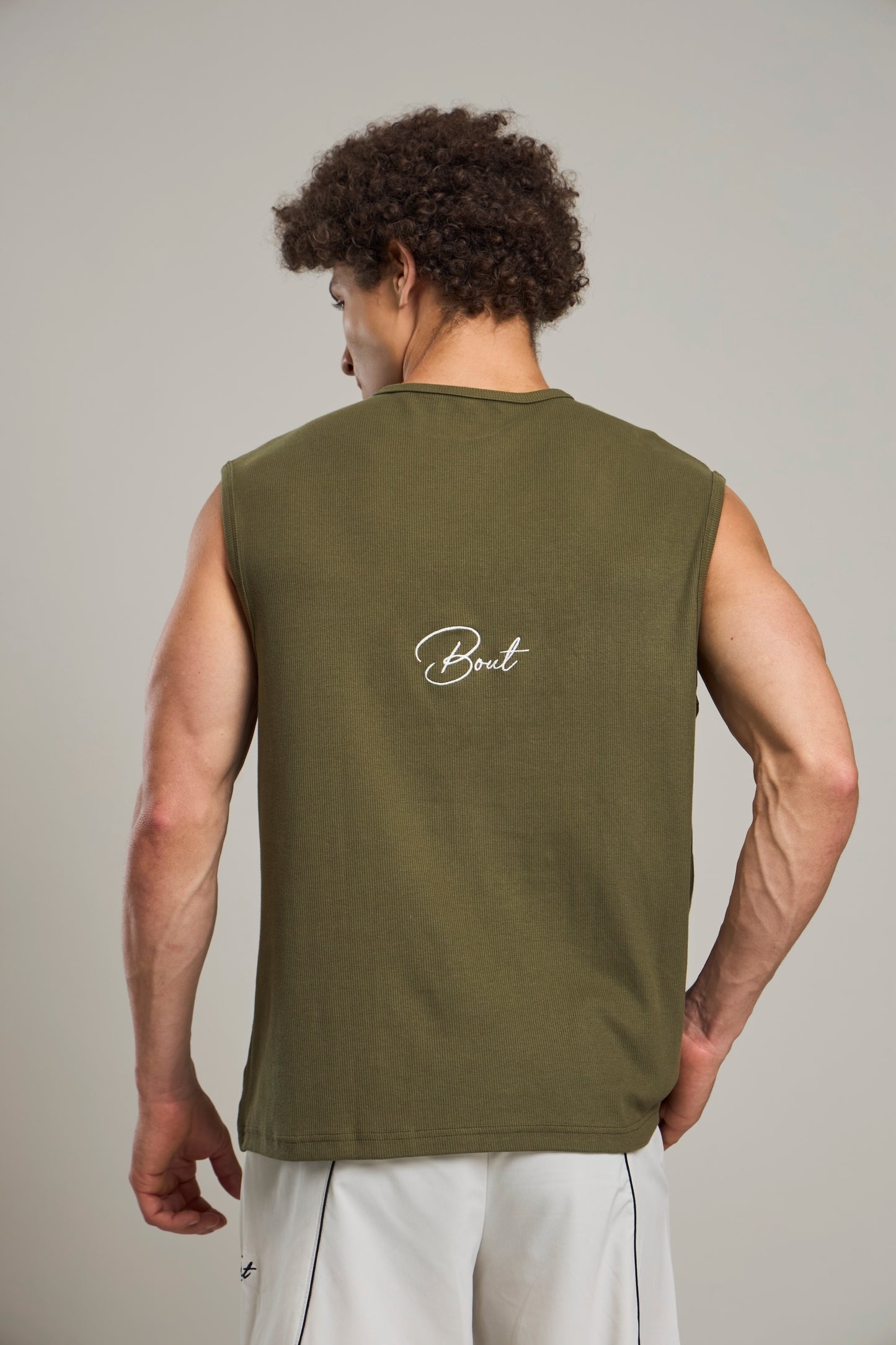 Bout Ribbed Muscle Tank - Olive Green