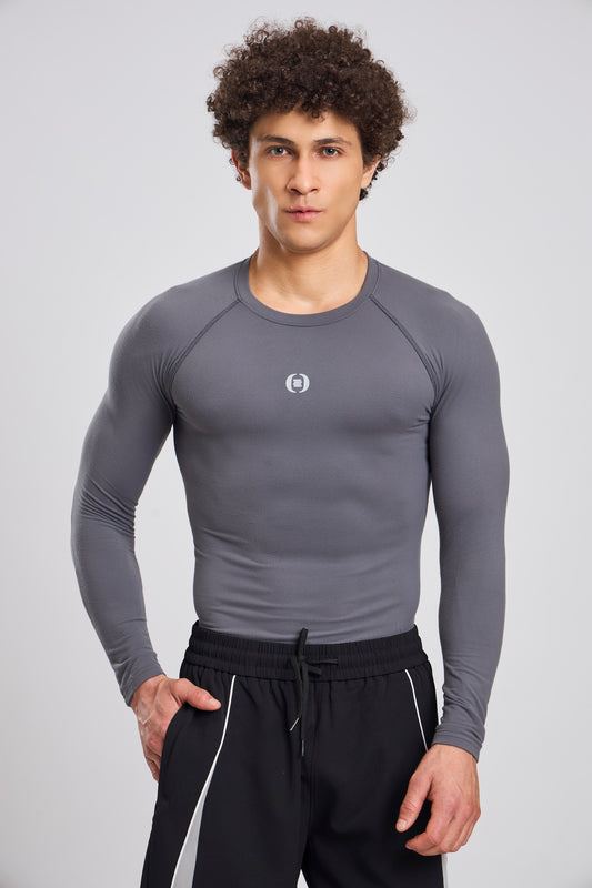 Bout Compression Full Sleeve Tee - Grey