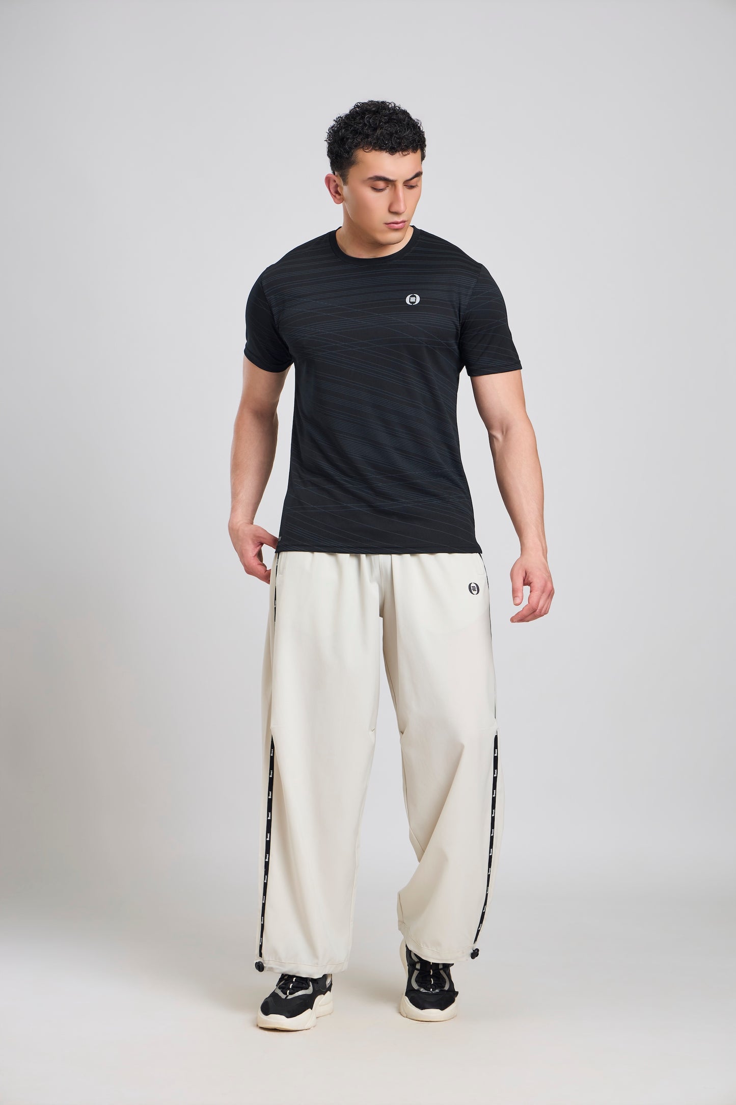 Bout Printed Active Tee - Black (Wave Print)