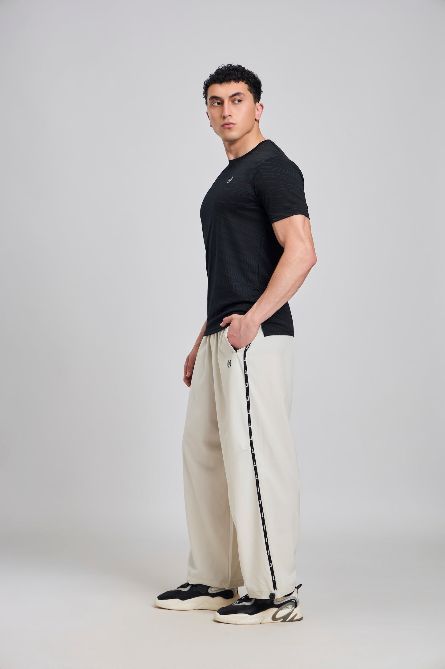 Bout Printed Active Tee - Black (Wave Print)
