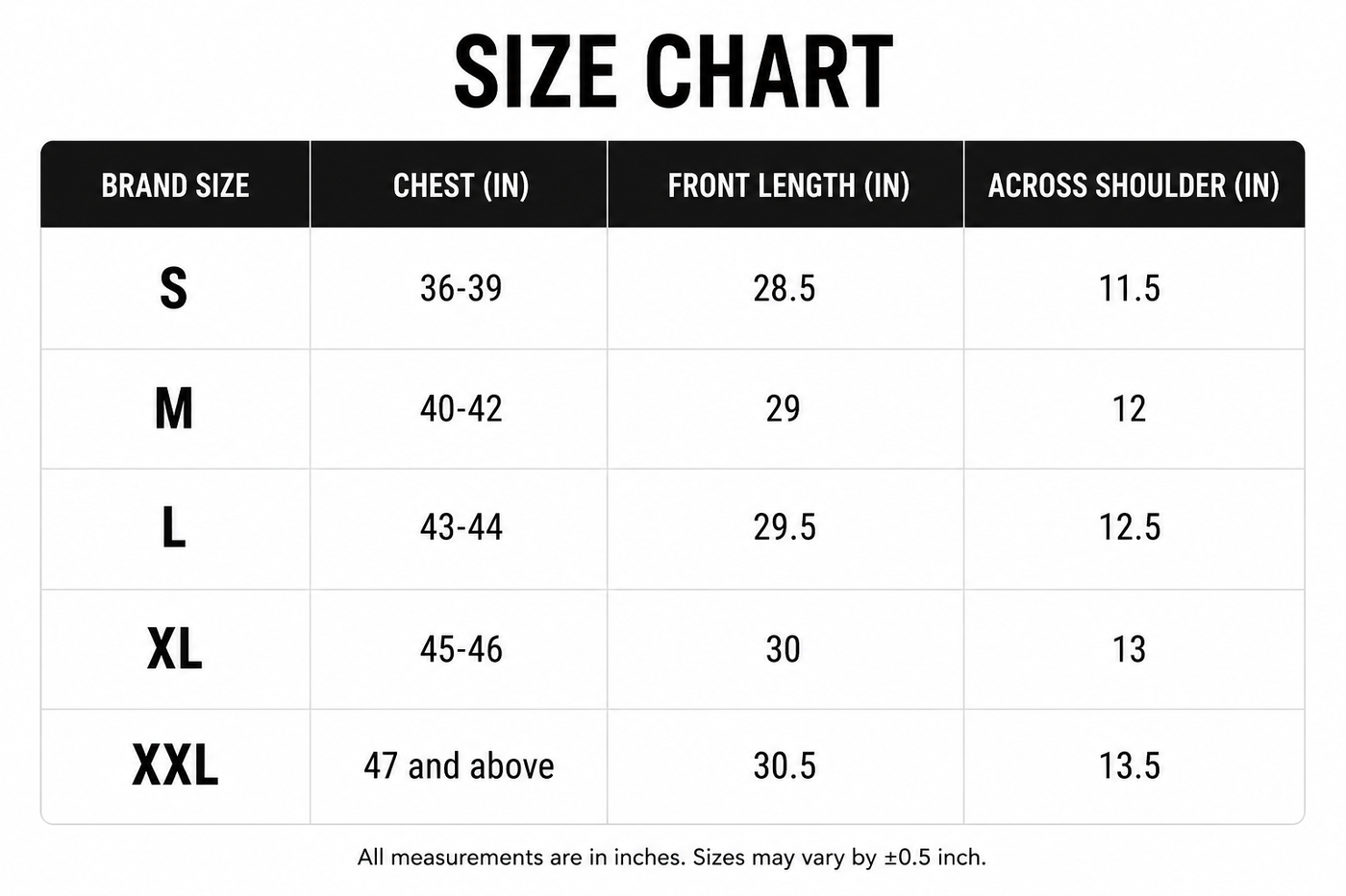Size Chart