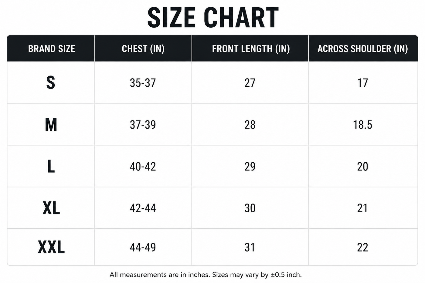 Size Chart