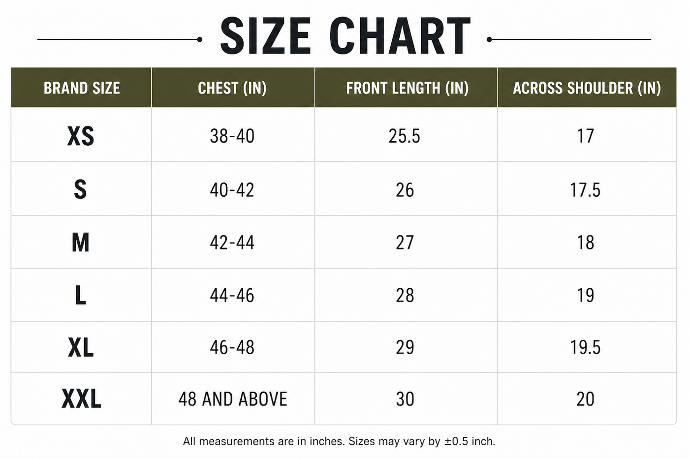 Size Chart